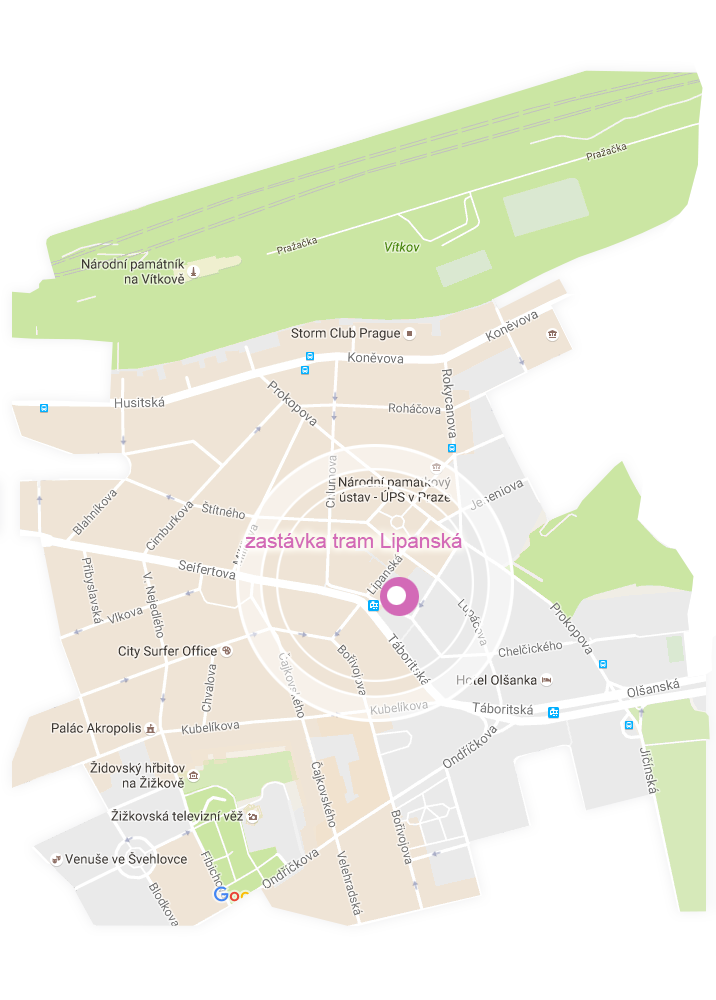 mapa Prahy pro diplomky